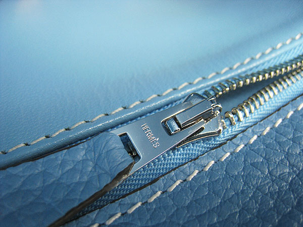 7A Replica Hermes Kelly 32cm Togo Leather Bag Light Blue 6108 - Click Image to Close